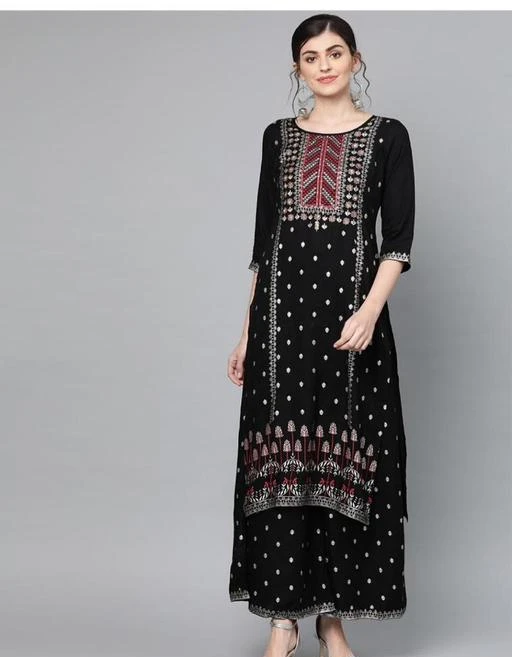 Black kurti with top plazo