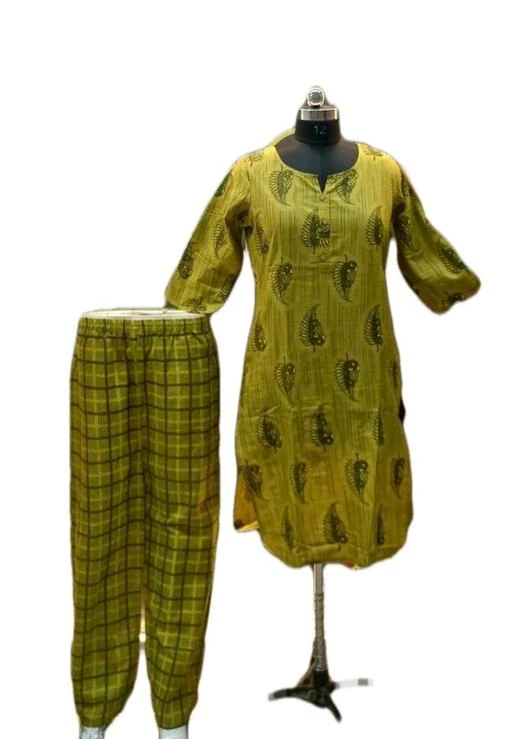 Checkout this latest Kurta Sets
Product Name: *Aadhya Collection Women's Cotton Printed Straight Kurta With Pant Set (Green)Kurta Sets *
Kurta Fabric: Cotton
Bottomwear Fabric: Cotton
Fabric: No Dupatta
Sleeve Length: Three-Quarter Sleeves
Set Type: Kurta With Bottomwear
Bottom Type: Pants
Pattern: Printed
Sizes:
XXL (Bust Size: 44 in, Shoulder Size: 16.5 in, Kurta Waist Size: 42 in, Bottom Length Size: 39 in) 
Kurta Fabric: Rayon Bottomwear Fabric: Rayon Fabric: Rayon Sleeve Length: Three-Quarter Sleeves Set Type: Kurta With Bottomwear Bottom Type: Pants Pattern: Printed Multipack: Single Sizes: XL (Bust Size: 42 in, Kurta Waist Size: 40 in, Bottom Length Size: 39 in) L (Bust Size: 40 in, Kurta Waist Size: 38 in, Bottom Length Size: 39 in) M (Bust Size: 38 in, Kurta Waist Size: 36 in, Bottom Length Size: 39 in) XXL (Bust Size: 44 in, Kurta Waist Size: 42 in, Bottom Length Size: 39 in) Women all around the country love to wear Fashion Kurta because of their beautiful, Printed design, motifs, smooth and soft fabric material and it's classy. Country of Origin: India
Share Text: Catalog Name:*Abhisarika Ensemble Women Kurta Sets* Kurta Fabric: Rayon Bottomwear Fabric: Rayon Fabric: Rayon Sleeve Length: Three-Quarter Sleeves Set Type: Kurta With Bottomwear Bottom Type: Pants Pattern: Printed Multipack: Single Sizes: XL (Bust Size: 42 in, Kurta Waist Size: 40 in, Bottom Length Size: 39 in) L (Bust Size: 40 in, Kurta Waist Size: 38 in, Bottom Length Size: 39 in) M (Bust Size: 38 in, Kurta Waist Size: 36 in, Bottom Length Size: 39 in) XXL (Bust Size: 44 in, Kurta Waist Size: 42 in, Bottom Length Size: 39 in) Easy Returns Available In Case Of Any Issue
Country of Origin: India
Easy Returns Available In Case Of Any Issue


SKU: 1274983961
Supplier Name: Aadhya Enterprises

Code: 953-81939508-099
CatalogID_23136753
M03-C04-SC1003