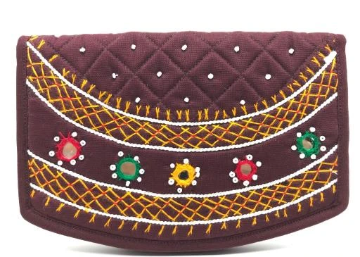 Checkout this latest Clutches (0-500)
Product Name: *SriAoG Handcrafted Ethnic Mini Hand Purse for Women Trendy Ladies Small Purse Womens Day Gift*
Material: Fabric
No. of Compartments: 2
Pattern: Checked
Multipack: 1
Sizes: 
Free Size (Length Size: 6 in, Width Size: 4 in) 
SriAoG 6.5 in Handmade Designer Clutches::Both Side Design::Embroidery Work::Rajasthani Pouch::Eco Friendly Handcrafted ethnic clutch bag made by keeping in mind the latest fashion of women. It is very easy to carry with ampler of space and will definitely boost your look and personality with its great art work of rajasthan.This is the combination of traditional and modern embroidery work.This Clutch Bag go well with both Indian and Western outfits and are superb for Wedding and Festive parties wherein it will best complement your Designer Saree , Lenhga or any other dress. A perfect addition to your traditional and western party outfit for easy access.This bag can hold 6inch mobile phone/glasses/cards/wallet and any other stuffs. You can fix all your essential cards like Metro Card, ATM Card, PAN Card and any other visiting card in it . Nice Gifts for women for birthday , return gifts for birthday party for kids.The bag is crafted with cotton appliqu, lavish embroidery, sequins emulate mirror work. It features a zipper closure as well as a magnetic button beneath the flap. A multicolor Women wallet small Size match all dreses .Hand convenient Premium Quality Clutch. Most stylish Creativity work well-equipped spacious inner. Eye-catchy both side design Purse.This Wallet is made with High Quality Cotton which is durable,comfortable and odourless. Magnet Closure style is designed
Country of Origin: India
Easy Returns Available In Case Of Any Issue


SKU: small hand purse for ladies Brown purse
Supplier Name: SriAoG Traders

Code: 143-82725704-993

Catalog Name: Styles Latest Women Clutches
CatalogID_23390754
M09-C27-SC5070