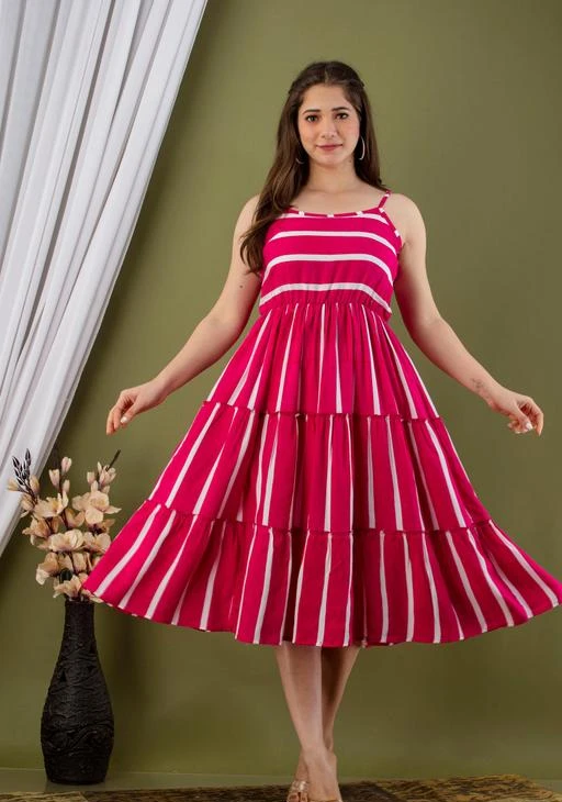 Roop Rang Apparel Lining Printed Westren Dress / Trendy Glamorous