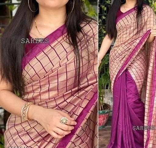 Checkout this latest Sarees
Product Name: *vichitra silk casual wear beautiful saree*
Saree Fabric: Vichitra Silk
Blouse: Separate Blouse Piece
Blouse Fabric: Cotton Silk
Pattern: Checked
Multipack: Single
Sizes: 
Free Size
Country of Origin: India
Easy Returns Available In Case Of Any Issue


SKU: parva_wine
Supplier Name: P Variety

Code: 953-8290849-7911

Catalog Name: Charvi Alluring Sarees
CatalogID_1385787
M03-C02-SC1004