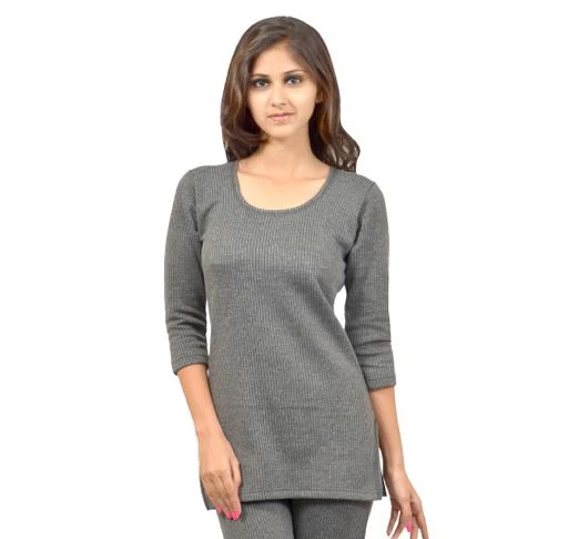  Cotton Blend Thermal Top For Women / Picot Petite Women Thermal  Tops