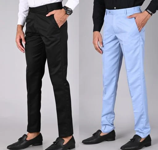 Buy Kurus Mens NavyBlue Solid Cotton Blend Formal Trouser Online at Best  Prices in India  JioMart