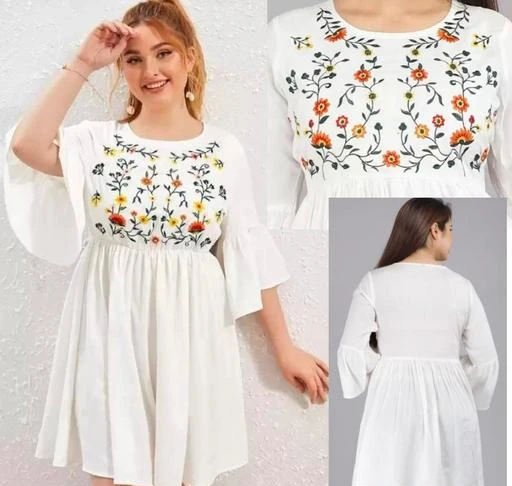 Checkout this latest Tops & Tunics
Product Name: *Tops & Tunics*
Fabric: Rayon
Sleeve Length: Three-Quarter Sleeves
Pattern: Embroidered
Multipack: 1
Sizes:
S (Bust Size: 36 in, Length Size: 30 in) 
M (Bust Size: 38 in, Length Size: 30 in) 
L (Bust Size: 40 in, Length Size: 30 in) 
XL (Bust Size: 42 in, Length Size: 30 in) 
XXL (Bust Size: 44 in, Length Size: 30 in) 
XXXL (Bust Size: 46 in, Length Size: 30 in) 
Country of Origin: India
Easy Returns Available In Case Of Any Issue


SKU: Tops white
Supplier Name: Astilbee

Code: 013-83523675-999

Catalog Name: Comfy Fabulous Women Tops & Tunics
CatalogID_23652974
M04-C07-SC1020