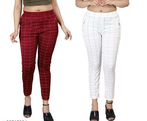 Buy Jeggings for Women/Girls Stretchable Formals/Casual Check