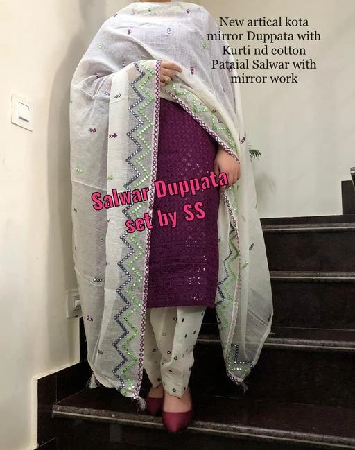 Checkout this latest Dupatta Sets
Product Name: *Women's Embroidered White Cotton Kurta Set with Salwar*
Kurta Fabric: Cotton
Fabric: Cotton
Bottomwear Fabric: Cotton
Pattern: Embroidered
Set Type: Kurta with Dupatta and Bottomwear
Stitch Type: Stitched
Net Quantity (N): Single
Sizes: 
M, L, XL, XXL, XXXL, 4XL
Country of Origin: India
Easy Returns Available In Case Of Any Issue


SKU: KotaSuit-PM_05
Supplier Name: Spring Agro Foods

Code: 9331-8394189-1263

Catalog Name: Women Cotton A-line Embroidered Salwar Dupatta Set
CatalogID_1410069
M03-C52-SC1853
.