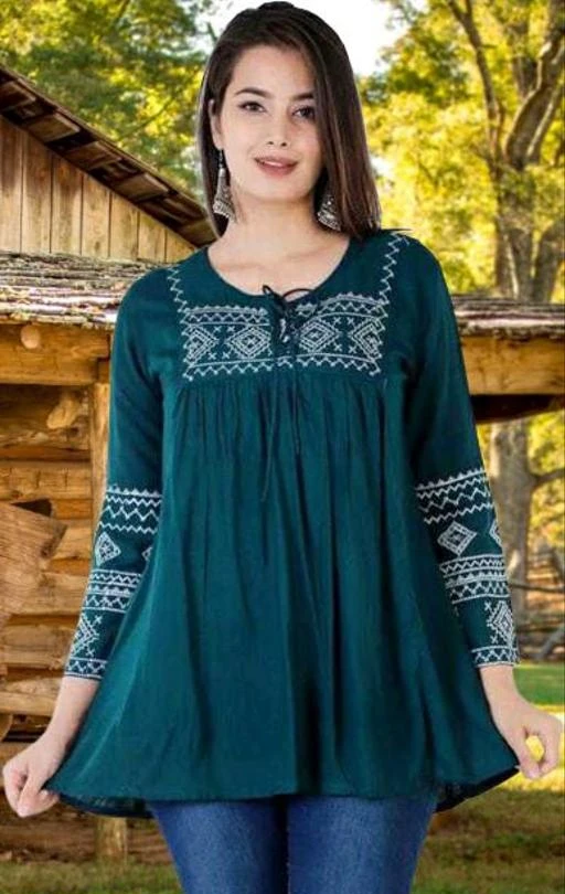 Checkout this latest Tops & Tunics
Product Name: *New Launch Trending Rayon Fabric With Embroider Women top *
Fabric: Rayon
Sleeve Length: Three-Quarter Sleeves
Pattern: Embroidered
Net Quantity (N): 1
Sizes:
S (Bust Size: 36 in) 
L (Bust Size: 40 in) 
XL (Bust Size: 42 in) 
XXL (Bust Size: 44 in) 
XXXL (Bust Size: 46 in) 
New Launch Trending Rayon Fabric With Embroider Women top 
Country of Origin: India
Easy Returns Available In Case Of Any Issue


SKU: BD-TOP-D GREEN
Supplier Name: APNAFASHION

Code: 272-83950860-994

Catalog Name: Pretty Ravishing Women Tops & Tunics
CatalogID_23797014
M04-C07-SC1020