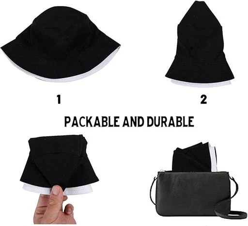  Unisex 100 Cotton Bucket Hat Packable Sun Hat For Women Men /  Latest