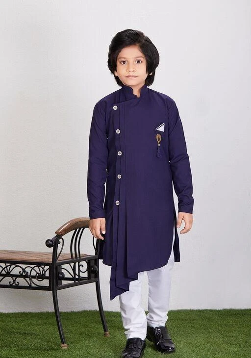 Checkout this latest Kurta Sets
Product Name: *Tinkle Funky Kids Boys Kurta Sets*
Top Fabric: Cotton Blend
Bottom Fabric: Cotton Blend
Sleeve Length: Long Sleeves
Bottom Type: pyjamas
Top Pattern: Solid
Net Quantity (N): 1
Sizes: 
9-10 Years (Chest Size: 29 in, Top Bust Size: 29 in, Top Length Size: 29 in, Bottom Waist Size: 30 in, Bottom Length Size: 34 in) 
11-12 Years (Chest Size: 31 in, Top Bust Size: 31 in, Top Length Size: 31 in, Bottom Waist Size: 32 in, Bottom Length Size: 37 in) 
13-14 Years (Chest Size: 32 in, Top Bust Size: 32 in, Top Length Size: 32 in, Bottom Waist Size: 33 in, Bottom Length Size: 38 in) 
15-16 Years (Chest Size: 33 in, Top Bust Size: 33 in, Top Length Size: 33 in, Bottom Waist Size: 34 in, Bottom Length Size: 39 in) 
Country of Origin: India
Easy Returns Available In Case Of Any Issue


SKU: D-Samosa_Blue
Supplier Name: Hirvi Creation

Code: 457-85142475-9951

Catalog Name: Tinkle Funky Kids Boys Kurta Sets
CatalogID_24188545
M10-C32-SC1170