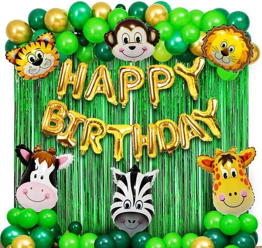 Checkout this latest Party Supplies
Product Name: * Jungle Theme Party Decoration - For Boys Girls - Animal Theme Birthday Party Decorations, Animal Balloons, Birthday Theme,Theme Decoration - Set of 49*
Type: Balloons
Color: Green
Net Quantity (N): 1
A COMPLETE JUNGE THEME BIRTHDAY DECORATION PACK : This exclusive 49Pcs jungle theme happy birthday decoration set includes: 1pc golden happy birthday letter foil balloon, 6pcs animal foil balloon, 15Pcs light green balloon, 15pcs dark green balloons, 8pcs golden balloon, 2pcs green foil curtain, 1Pc balloon glue dot and 1Pc balloon garland arch roll.
Country of Origin: India
Easy Returns Available In Case Of Any Issue


SKU: 499073410_43
Supplier Name: BILLION MART TRADER

Code: 963-85162700-997

Catalog Name: Fashionable Party Supplies
CatalogID_24202824
M08-C25-SC2525