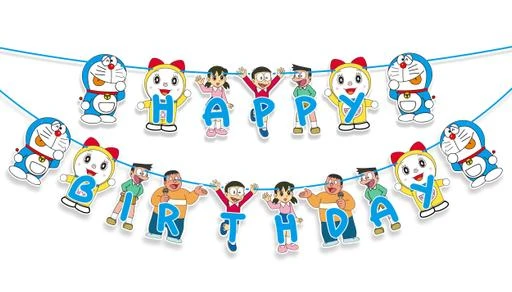  - Doraemon Happy Birthday Banner / Graceful Party Supplies