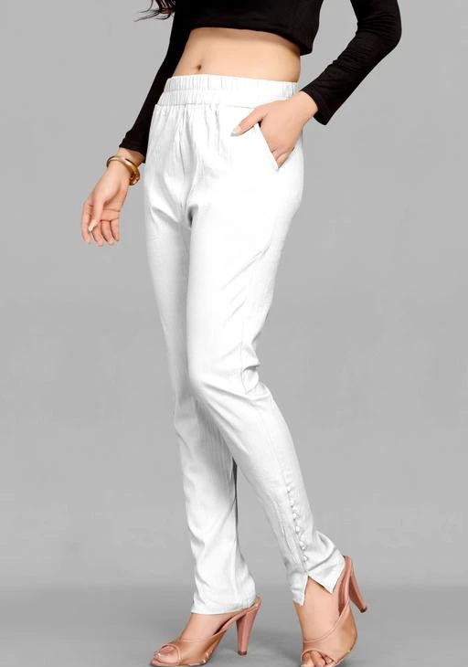 Buy FAANI Women Black Cotton Blend Slim Fit Trousers 30 Online at Best  Prices in India  JioMart