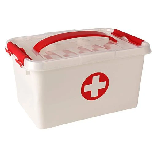 Large Capacity Family Medicine Organizer Box Portable Plastic First Aid Kit Medicine  Storage Container Family Emergency Kit Box