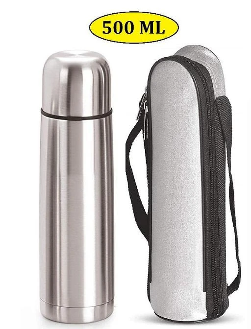 Checkout this latest Thermos & Vacuum Flasks
Product Name: *Stainless Steel Double Wall Hot & Cold Water Bottle with Bag | Bullet Flask | 500 Ml |*
Material: Stainless Steel
Product Breadth: 10 Cm
Product Height: 28 Cm
Product Length: 10 Cm
Net Quantity (N): Pack Of 1
Double wall water bottle with bag. Made up from high quality food grade rust proof stainless steel material. Keeps your beverage hot or cold up to 8 to 10 Hours. Perfect for travelling, home or office. Double wall insulated with puf. Heavy duty stainless steel water bottle .The double wall vacuum insulated technology increases thermal insulation allowing hot beverages to stay hotter and cold beverages to stay colder. Mix your beverage only once and keep track of your water consumption.
Country of Origin: India
Easy Returns Available In Case Of Any Issue


SKU: Stainless Steel Double Wall Hot & Cold Water Bottle with Bag | Bullet Flask | 500 Ml |
Supplier Name: AB FASHION HOUSE

Code: 874-86453757-996

Catalog Name: Wonderful Thermos & Vacuum Flasks
CatalogID_24607799
M08-C23-SC2096