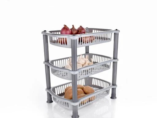 Checkout this latest Utensil Holders & Organizers_500-1000
Product Name: *NEWON 3 Layer Multi-purpose Kitchen Storage Rack and Fruits/Vegetables Rack, office rack, clothe rack, bathroom rack (grey)*
Material: Plastic
Pack: Pack of 1
Length: 10 cm
Breadth: 20 cm
Height: 15 cm
Sizes: 
Free Size
NEWON Multiple Rack For Easy Storage Featuring A Unique Stand Design With Three Multipurpose Racks , This Is An Ideal Solution For Storing And Having Easy Access To Vegetables And Fruits In Your Kitchen. Store A Wide Variety Of Food Items Such As Onions, Potatoes, Garlic, Ginger And More In This Fruit Basket And Gain Easy Access To Your Most Often Used Vegetables In An Instant. Easy To Move The Fruit Basket From One Place To Another Without Any Hassle. Highly Durable Build Quality Made From 100% Virgin Plastic, 3-Rack Fruit Basket Is Built To Last For A Long Time, Even With Regular Use.Being Made From Food-Grade Plastic That Is Free From Bpa And Other Harmful Chemicals, This Trolley Ensures Zero Contamination Of Your Stored Food Items. This Storage & Organizers Easy To Clean And Maintain With A Unique Design That Makes It Fairly Easy To Assemble And Disassemble The Stand, Cleaning And Maintaining This Trolley Is An Easy Task. Simply Wash The Individual Parts In A Regular Detergent Solution And Keep Your Trolley Looking New For A Long Time. Racks & Holders.
Country of Origin: India
Easy Returns Available In Case Of Any Issue


SKU: 3 layer dish rack_grey_3
Supplier Name: NEWON ENTERPRISE

Code: 843-8668554-997

Catalog Name: Wonderful Racks & Holders
CatalogID_1475220
M08-C23-SC1640