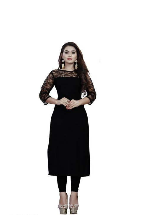 Checkout this latest Kurtis
Product Name: *Women's Black Self-Design Crepe Kurti*
Fabric: Crepe
Sleeve Length: Three-Quarter Sleeves
Pattern: Self-Design
Combo of: Single
Sizes:
S (Bust Size: 36 in, Size Length: 45 in) 
M (Bust Size: 38 in, Size Length: 45 in) 
L (Bust Size: 40 in, Size Length: 45 in) 
XL (Bust Size: 42 in, Size Length: 45 in) 
XXL (Bust Size: 44 in, Size Length: 45 in) 
Country of Origin: India
Easy Returns Available In Case Of Any Issue


SKU: RK-301
Supplier Name: JPM brothers

Code: 512-8708188-999

Catalog Name: Kashvi Drishya Kurtis
CatalogID_1484120
M03-C03-SC1001
.