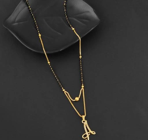 Pitaamaa Jawel Alphabet D Letter Mangalsutra Short Mangalsutra Designs Gold  Plated Latest Initial Name Necklace American