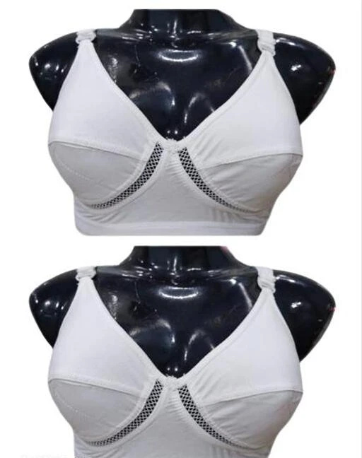  Cotton Double Layered Non Padded Bra Full Coverage Pack Of 2 /  Stylus