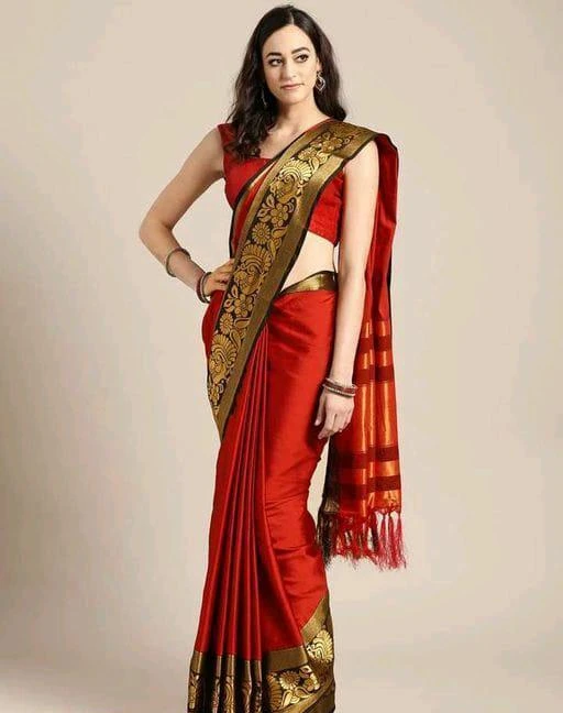 AMAZING SOFT AURA SILK SAREE WITH ATTRACTIVE RICH PALLU AND BLOUSE MATCHING  WITH SAREE