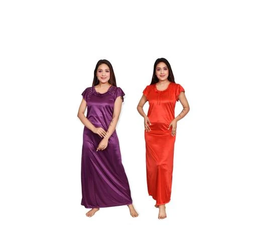 Checkout this latest Nightdress
Product Name: *Shri Ji Pruple and Red Divine Adorable Women's Satin Nightdresses| WC  Maxi, Gown, Nighties, Nighty, Night Dress, Nightwear,Inner & Sleepwear |Pack of 2 (Combo). *
Fabric: Satin
Sleeve Length: Short Sleeves
Pattern: Solid
Net Quantity (N): 2
Sizes:
L (Bust Size: 40 in, Length Size: 55 in) 
XL
Shri Ji Divine Adorable Women's Satin Nightdresses| WC  Maxi, Gown, Nighties, Nighty, Night Dress, Nightwear,Inner & Sleepwear 
Country of Origin: India
Easy Returns Available In Case Of Any Issue


SKU: 1003
Supplier Name: SHRI JI HOME

Code: 084-87736985-058

Catalog Name: Trendy Attractive Women Nightdresses
CatalogID_24979887
M04-C10-SC1044