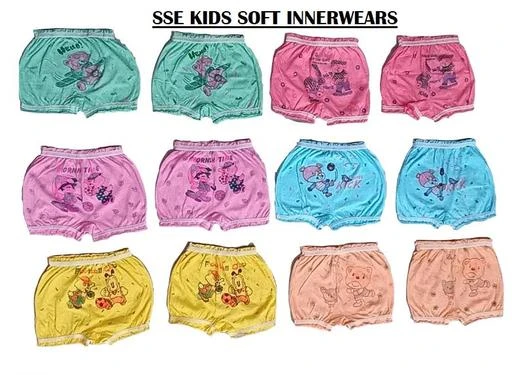 Pack of 4 Baby Girl Underwear Cotton Soft Kid Panties Female Baby  Underpants Random Cartoon Childrens Panty size 9 Month to 12 years