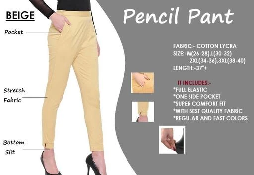 White Ankle Length Pencil Pants  cotrasworld