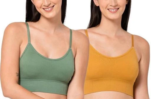  Pack Of 2 Women Cotton Spandex Padded Bra Everyday Use