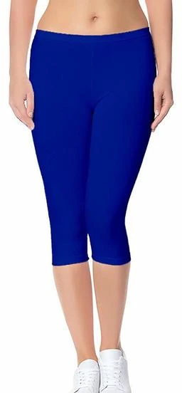 Trendy Solid Cotton Lycra Ankle Length Leggings for Women and
