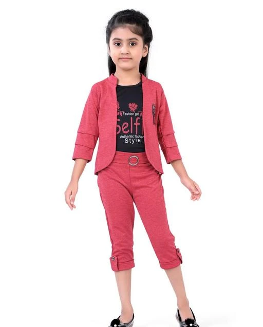 Checkout this latest Clothing Set
Product Name: *Modern Funky Girls Top & Bottom Sets*
Top Fabric: Cotton
Bottom Fabric: Cotton
Sleeve Length: Three-Quarter Sleeves
Top Pattern: Printed
Bottom Pattern: Solid
Net Quantity (N): Single
Add-Ons: No Add Ons
Sizes:
2-3 Years (Top Chest Size: 21 in, Top Length Size: 13 in, Bottom Waist Size: 17.5 in, Bottom Length Size: 18 in) 
Pink Printed Pure Cotton Jacket Style Top and Capri for Girls 
Country of Origin: India
Easy Returns Available In Case Of Any Issue


SKU: ST-1005-PK
Supplier Name: CuteKins

Code: 634-88410027-9922

Catalog Name: Modern Funky Girls Top & Bottom Sets
CatalogID_25197964
M10-C32-SC1147
