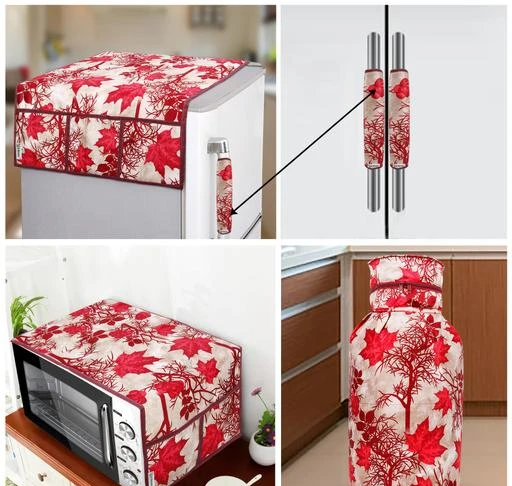 E-Retailer Exclusive 3-Layered Polyester Combo Set of Appliances Cover (1  Pc. of Fridge Top