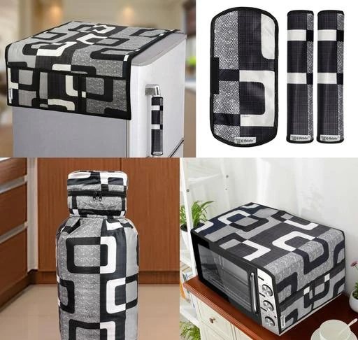 E-Retailer Exclusive 3-Layered Polyester Combo Set of Appliances Cover (1  Pc. of Fridge Top