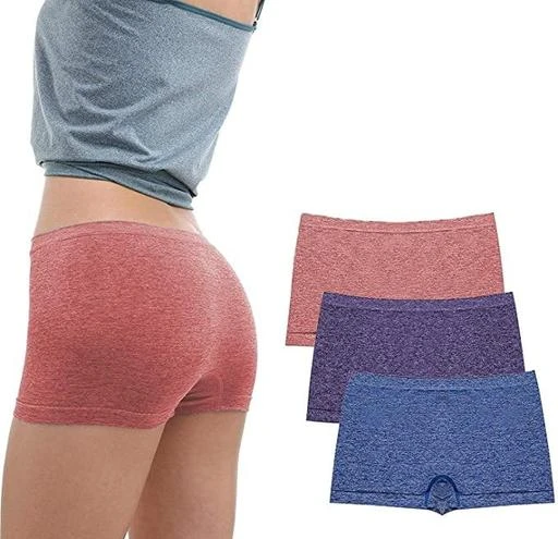 Mid Rise Medium Coverage Solid Colour Cotton Stretch Brief Panty (Pack of 3)