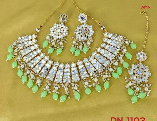 Checkout this latest Jewellery Set
Product Name: *Twinkling Fancy Jewellery Sets*
Base Metal: Alloy
Plating: Gold Plated
Stone Type: Pearls
Sizing: Adjustable
Type: Necklace Earrings Maangtika
Net Quantity (N): 1
Country of Origin: India
Easy Returns Available In Case Of Any Issue


SKU: MIRROR1103LIGHTGREEN
Supplier Name: LUCENTARTS JEWELLERY

Code: 075-88860626-9991

Catalog Name: Twinkling Fancy Jewellery Sets
CatalogID_25341467
M05-C11-SC1093
