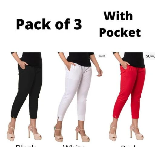 Trendy Stylish Trouser For Women Comfortable Material Classic Look (Pack Of  2)