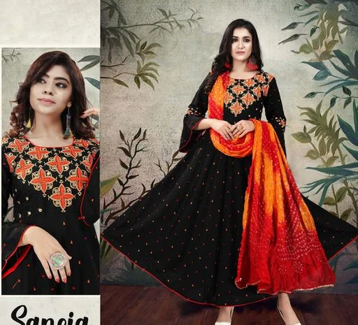 Checkout this latest Dupatta Sets
Product Name: *Women Rayon Anarkali Embroidered  Dupatta Set*
Kurta Fabric: Rayon
Fabric: Rayon
Bottomwear Fabric: No Bottomwear
Sleeve Length: Long Sleeves
Pattern: Embroidered
Set Type: Kurta with Dupatta
Stitch Type: Stitched
Net Quantity (N): Single
Sizes: 
M (Bust Size: 38 in) 
L, XL, XXL, 4XL, 5XL, 6XL
Country of Origin: India
Easy Returns Available In Case Of Any Issue


SKU: SANCIA-Flare-Worked-Kurti-with-Bandani-Dupatta-1369
Supplier Name: Veda Enterprise

Code: 708-8974524-2022

Catalog Name: Women Rayon Anarkali Embroidered Dupatta Set
CatalogID_1546454
M03-C52-SC1853