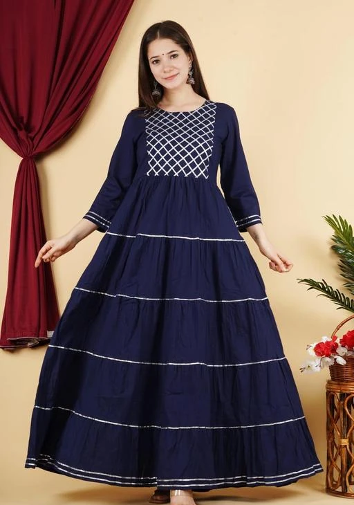 Checkout this latest Gowns
Product Name: *Regular Trendy Navy Blue Cotton Anarkali Kurta Gown*
Fabric: Cotton
Sleeve Length: Three-Quarter Sleeves
Pattern: Printed
Net Quantity (N): 1
Sizes:
M (Bust Size: 38 in) 
L (Bust Size: 40 in) 
XL (Bust Size: 42 in) 
XXL (Bust Size: 44 in) 
Regular Trendy Navy Blue Cotton Anarkali Kurta Gown
Country of Origin: India
Easy Returns Available In Case Of Any Issue


SKU: RCGN-038
Supplier Name: ria creation

Code: 605-91021224-999

Catalog Name: Aakarsha Refined Gowns
CatalogID_25974160
M04-C07-SC1289