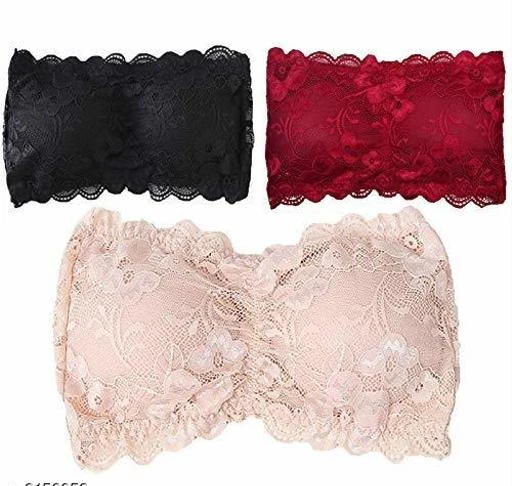  Women Padded Bandeau Bra / Women Padded Combo Bandeau Bra