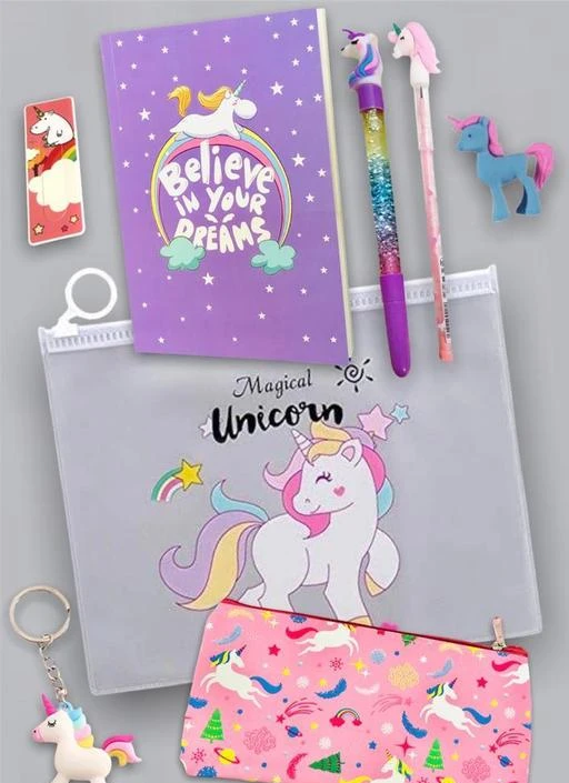 Unicorn School Stationery Gift Set Cute Combo-23pcs Stationery Set for Kids