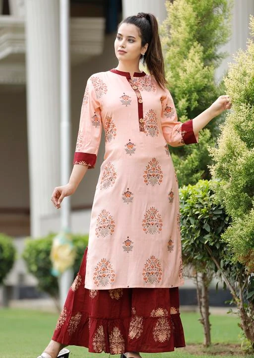 Checkout this latest Kurta Sets
Product Name: *Women's Printed Rayon Kurta with Sharara*
Kurta Fabric: Rayon
Bottomwear Fabric: Rayon
Fabric: No Dupatta
Sleeve Length: Three-Quarter Sleeves
Set Type: Kurta With Bottomwear
Bottom Type: Sharara
Pattern: Printed
Multipack: Single
Sizes:
S, M, L, XL, XXL, XXXL
Easy Returns Available In Case Of Any Issue


SKU: LOV00545
Supplier Name: KUMKUM CREATION

Code: 036-9199313-9991

Catalog Name: Charvi Attractive Women Kurta Sets
CatalogID_1599486
M03-C04-SC1003