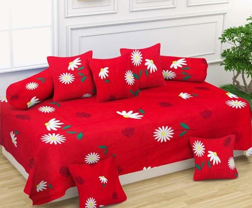 Checkout this latest Diwan Cover Sets
Product Name: * ST GLACE COTTON DIWAN SET (1 Diwan Sheet, 5 Pieces Cushion Covers, 2 Pieces Bolster Covers)*
Bedsheet Fabric: Glace Cotton
Bolster Cover Fabric: Polycotton
Type: Diwan Set
No. of Bedsheets: 1
No. of Bolster Covers: 2
No. of Cushion Covers: 5
Print or Pattern Type: Floral
Thread Count: 180
Product Breadth: 60 Inch
Product Height: 0.5 Inch
Product Length: 90 Inch
Net Quantity (N): 1
A Beautifull Diwan Set Give You A Royal Touch And Feeling . This Diwan Set Is A Combo Of 1 Single Bed Sheet With 5 Cushion Covers And 2 Bolster Covers. When You Have So Many Cushion Around And Bolster Under Your Arms You Surely Goona Feel Like A Heaven . 
Country of Origin: India
Easy Returns Available In Case Of Any Issue


SKU: 296198231
Supplier Name: SANYAM TEXTILE

Code: 614-92946072-999

Catalog Name: Wonderful Diwan Cover Sets
CatalogID_26575289
M08-C24-SC2361
.
