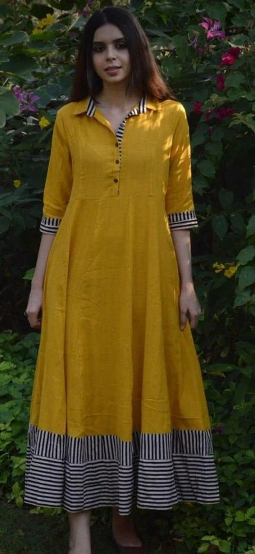 Checkout this latest Kurtis
Product Name: *ARJAVA Exclusive Rayon Fabric New Designer Floral Kurti Trendy Look Dress Fabric With Morden Style Kurti kurta With Elegance*
Fabric: Rayon
Sleeve Length: Three-Quarter Sleeves
Pattern: Striped
Combo of: Single
Sizes:
S (Bust Size: 36 in, Size Length: 46 in) 
M (Bust Size: 38 in, Size Length: 46 in) 
L (Bust Size: 40 in, Size Length: 46 in) 
XL (Bust Size: 42 in, Size Length: 46 in) 
XXL (Bust Size: 44 in, Size Length: 46 in) 
Usage: Party Dress, Traditional Dress, Casual Dress.  Indian designer printed kurti made by high quality rayon fabric, and it’s give trendy and unique look for traditional women. Women Kurta Impress everyone with your stunning traditional look by wearing this beautiful Cotton Kurta with Solid Palazzo. Fine finish and latest designs, the trendy Printed work &designs speak a language of elegance and felinity, using the finest quality fabrics and is trendy fashionable as well as comfortable. The perfect choice for any occasion.
Country of Origin: India
Easy Returns Available In Case Of Any Issue


SKU: K8-YELLOW
Supplier Name: PERFECT BLACK ENTERPRISE

Code: 315-93028506-9921

Catalog Name: Aishani Drishya Kurtis
CatalogID_26602210
M03-C03-SC1001