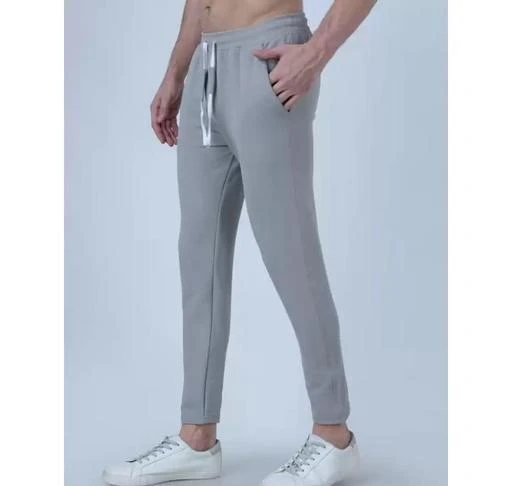 Classic Polyester Spandex Solid Track Pants For Men