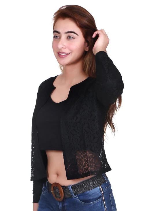 Black netted outlet shrug