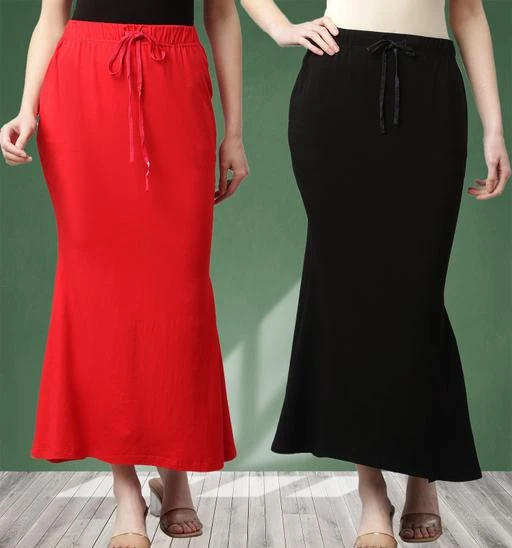 Women's Lycra Full Elastic Saree Shapewear Petticoat Combo Pack
