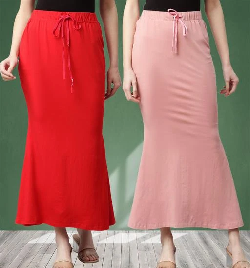POOJARAN SAREE Cotton Lycra Saree Shapewear Petticoat for Women,  Stretchable Saree Shaper Petticoat Inskirt, Shape wear Dress for Saree,  Skirts
