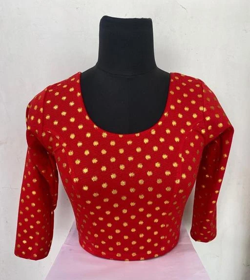 Checkout this latest Blouses
Product Name: *Anaisha Women Trendy Stretchable Cotton Lycra Blend Zari Polka Dot Red Printed Blouse*
Fabric: Lycra
Fabric: Lycra
Sleeve Length: Three-Quarter Sleeves
Pattern: Printed
Anaisha represent designer blouse, brand is known for its wide range of classy ethnic wear collection for women. Exclusively constructed with absolute perfection this blouse comes with half sleeves and round neckline, this blouse is having contrasting classy plain/solid, Printed pattern. This charming blouse will surely fetch you compliments for your rich sense of style. can fit a wide size range between 28