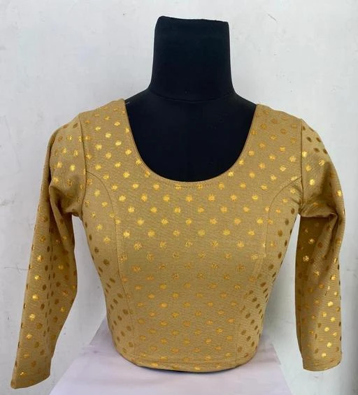 Checkout this latest Blouses
Product Name: *Anaisha Women Trendy Stretchable Cotton Lycra Blend Zari Polka Dot Chiku Printed Blouse*
Fabric: Lycra
Fabric: Lycra
Sleeve Length: Three-Quarter Sleeves
Pattern: Printed
Anaisha represent designer blouse, brand is known for its wide range of classy ethnic wear collection for women. Exclusively constructed with absolute perfection this blouse comes with half sleeves and round neckline, this blouse is having contrasting classy plain/solid, Printed pattern. This charming blouse will surely fetch you compliments for your rich sense of style. can fit a wide size range between 28