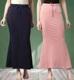 POOJARAN SAREE Cotton Lycra Saree Shapewear Petticoat for Women,  Stretchable Saree Shaper Petticoat Inskirt, Shape wear Dress for Saree,  Skirts