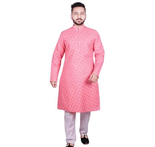 Checkout this latest Kurta Sets
Product Name: *SG LEMAN Kurta Set For Mens*
Top Fabric: Art Silk
Bottom Fabric: Cotton
Scarf Fabric: No Scarf
Sleeve Length: Long Sleeves
Bottom Type: Straight Pajama
Stitch Type: Stitched
Pattern: Printed
Sizes:
S (Chest Size: 40 in, Top Length Size: 41 in, Top Hip Size: 43 in, Bottom Waist Size: 30 in, Bottom Length Size: 41 in) 
SG LEMAN presenting here the latest designer Kurta and pajama perfectly for ethnic, casual as well as party wear. These are designed to absolute perfection, this designer kurta looks very trendy to show & that too keeps you at easy whenever you wear this. This have exclusive designes that gives you a royal & charming look. It immediately grabs the attention of the people around you and makes you look attractive and elegant. This Kurta pajama set is very light in weight. We are a leading brand in Men wear with wide range of Men clothing which includes Men ethnic wear,Men Straight kurta,kurta pajama, Men sherwani ,Nehru jacket, Indo western and a lot more.
Country of Origin: India
Easy Returns Available In Case Of Any Issue


SKU: Meesho-LP507-D.PEACH
Supplier Name: SG YUVRAJ

Code: 158-95013254-9982

Catalog Name: Elegant Men Kurta Sets
CatalogID_27218576
M06-C18-SC1201