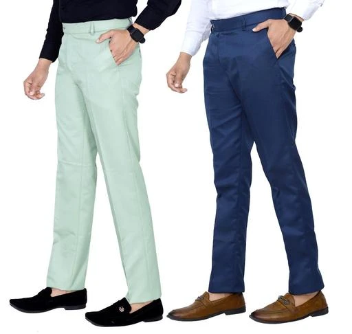 Buy SREY Grey Mens Combo Slim Fit Office wear Formal TrousersPant Pack  of 2 at Amazonin